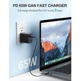 thumbnail image 2 of VUOHOEG 65W GaN PD 3.0 USB C Type C Foldable Fast Adapter with 3-Port USB Wall Charger, 2 of 7