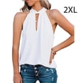 thumbnail image 3 of Minnieouse Blusa sin mangas para mujer, suéter con cuello de lazo para niñas, camisa para playa, vacaciones, oficina, compras, ropa de verano, Top blanco Type2 NO2 Minnieouse AP011055-05, 3 of 5