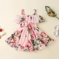thumbnail image 2 of Hfolob Robes d'Été pour Filles à Imprimé Floral, Jupe-Culotte à Volants pour Enfants, Robe Fluide de Plage, Robes Décontractées 1-2 Ans, 2 of 4