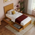 thumbnail image 5 of AFI Aveline Twin XL Platform Bed with Matching Footboard & Storage Drawers, Light Toffee, 5 of 13