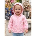 thumbnail image 5 of RUINIXCW Toddler Girl Fall Jacket Flower/Rugby Print Hooded Zipper Long Sleeve Coat, 5 of 8