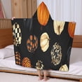 thumbnail image 5 of Halloween Patterned Pumpkins (2) Hooded Bath Towel，60"x35" for Ages 3 To 12 Kids, Quick Dry Lightweight Soft Microfiber Hood Beach Towel Cover Up for Kids, 5 of 7