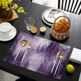 thumbnail image 3 of Purple Mountain Placemats Set of 4, Misty Forest Nature Woodland Pine Tree Landscape Placemats for Dining Table, Place Mats for Kitchen Tabletop, Waterproof Wipeable Dining Table Mats Set, 3 of 9