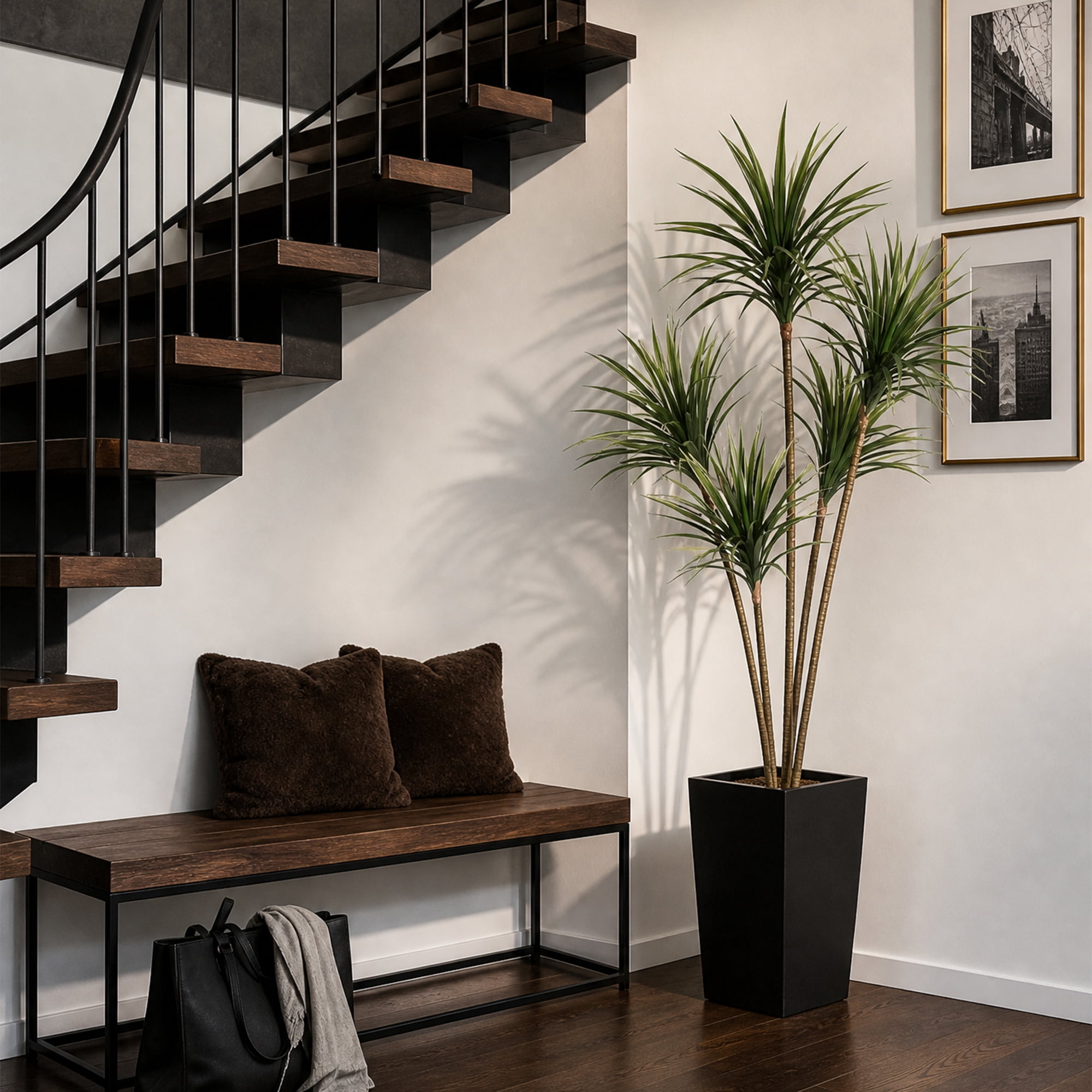 Artificial Dracaena Marginata Tree 5FT Tall – Lifelike Faux Floor Plant for Home Office Decor