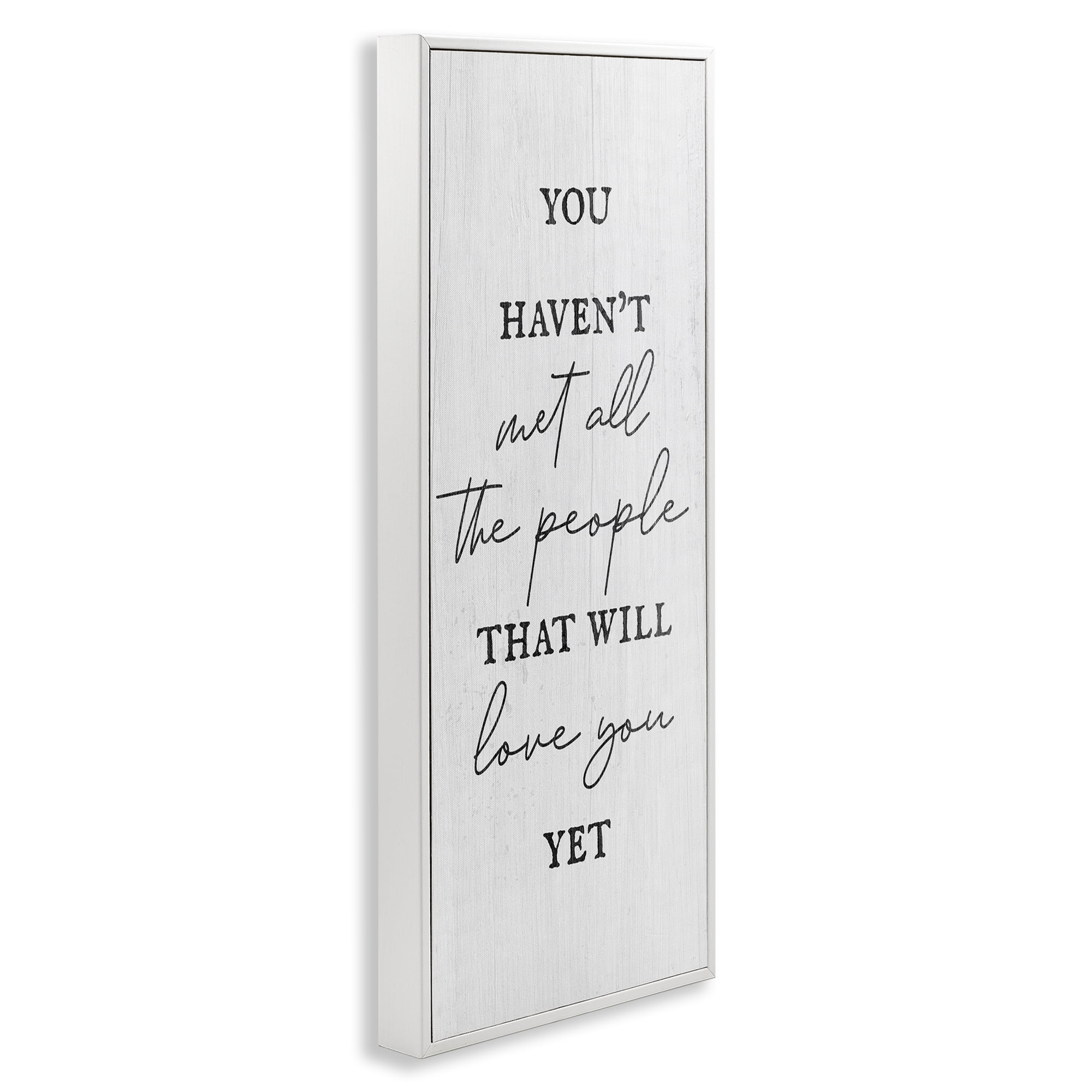 Stupell Industries People Who Will Love You Typography Painting White Framed Art Print Wall Art, 13 x 30