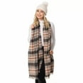 thumbnail image 2 of Emanuel Geraldo Ladies' Faux Fur Pom Plaid Hat, Scarf & Glove Set, White/Pink - One Size, 2 of 7