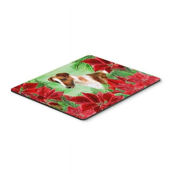 Smooth Fox Terrier Poinsettas Mouse Pad, Hot Pad or Trivet