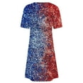 thumbnail image 5 of Clean Summer Sundress for Womens Usa Flag Star Stripe Dress Independence Day Patriotic Shirt Elastic High Waist Dresses Crew Neck Short Sleeve Dress Loose Relaxed Fit Sun-Dress, 5 of 5