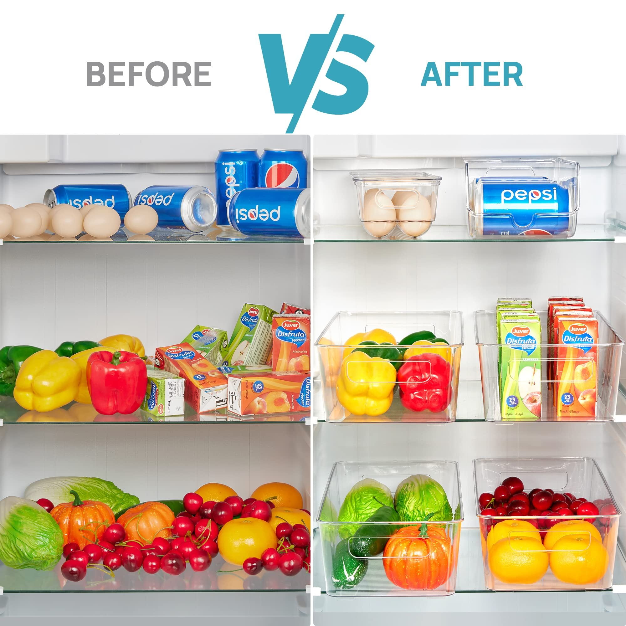 Vtopmart 8 Piece Fridge & Freezer Organization Containers with Handles  (图3) Vtopmart 8 Piece Fridge & Freezer Organization Containers with Handles  (图3)