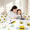 thumbnail image 4 of Erosebridal Dreamy Bug Bee Queen Comforter Set,Boho Florals Comforter Sets Queen,White Yellow,Polkadot Reversible,3 Pieces,1 Comforter and 2 Pillowcases, 4 of 7