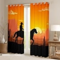 thumbnail image 2 of Castle Fairy Adults Female Men Southwestern Cowboy Blackout Curtains Set of 2 (52x84 Each),Vintage Desert Sunset Window Curtains,Western Exotic Style Curtains and Drapes,Ultra Soft Home Decor, 2 of 6