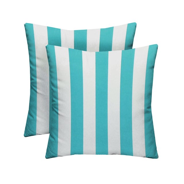 RSH Décor Indoor Outdoor Set of 2 Pillows 24" x 24", Cancun & White