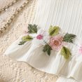 thumbnail image 5 of Toddler Girls Outfits Toddler Girl Floral Outfit Sleeveless Flower Embroidery Top & Wide Leg Pants Summer Set, 5 of 8