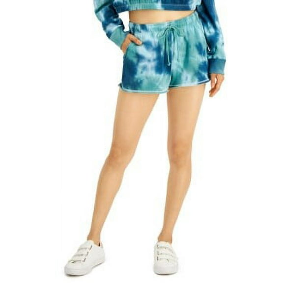 Hippie Rose TEAL TIE DYE Juniors' Tie-Dye Lounge Shorts, US Large