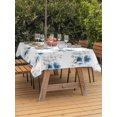 thumbnail image 3 of Outdoor Tablecloth with Umbrella Hole for Patio/Picnic/Party/Camping, Blue Poppy Flowers Waterproof Table Cloth Rectangle Table Cover Washable, Spring Gray Eucalyptus Leaves Rustic (52"x 70"), 3 of 8