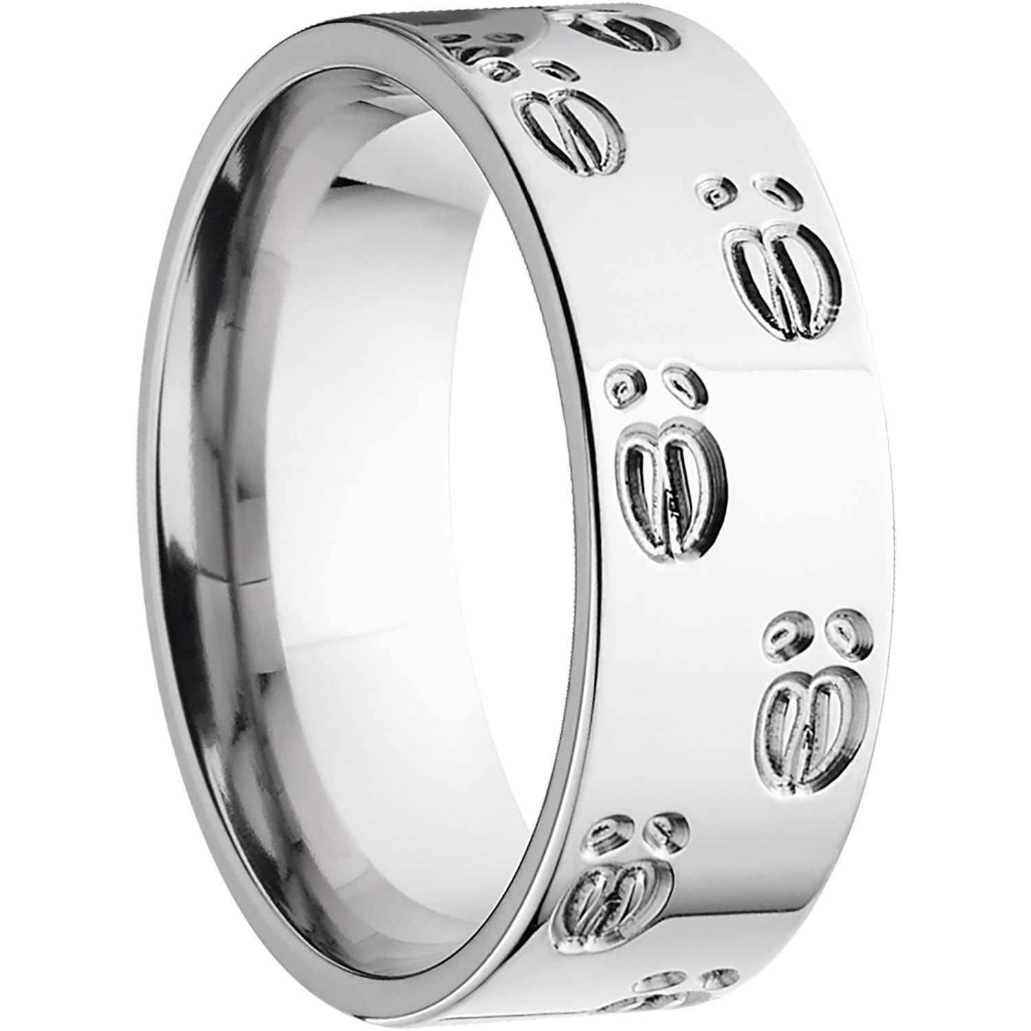 Men's Elk Track 8mm Stainless Steel Wedding Band with Comfort Fit Design