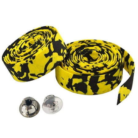 Camouflage Bike Handlebar Tape Super Soft EVA Bicycle Bar Tape Wraps with 2 Bar Plugs for Touring Cycling and Road Racing - 2PCS Per (Best Bar Tape For Touring)