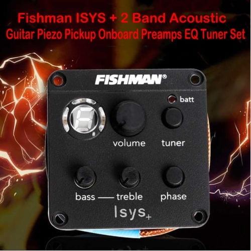Fishman ISYS + 2 Band Acoustic Guitar Pickup Preamp EQ Tuner Piezo Mic Beat Set