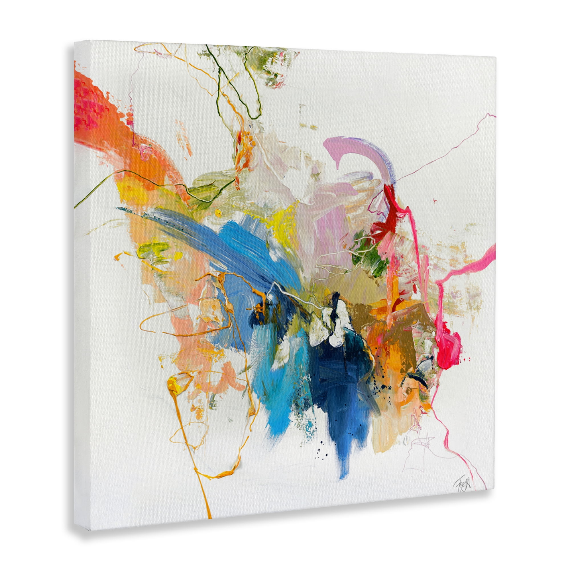 Confident Pink Abstraction Canvas Wall Art, design by Design Fabrikken