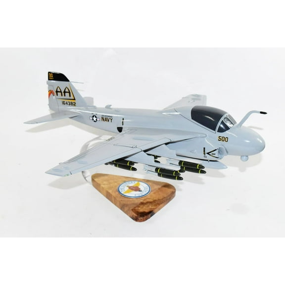 VA-75 Sunday Punchers (USS Enterprise 1996) A-6E Intruder Model, 1/36th Scale, Mahogany, Navy