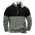 thumbnail image 1 of Men's Vintage High Neck Top Half Zip Sports Long Sleeve Sweater5XL, 1 of 3