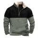thumbnail image 1 of Men's Vintage High Neck Top Half Zip Sports Long Sleeve Sweater 5XL, 1 of 3