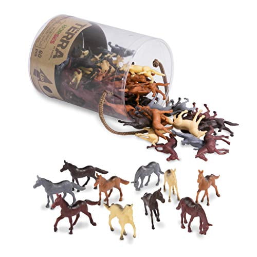 Terra by Battat - Caballos - Surtido de juguetes de caballos en miniatura y adornos para tartas para niños a partir de 3 años (60 piezas) AN6038Z 2 "Multi Terra by Battat 0062243301351
