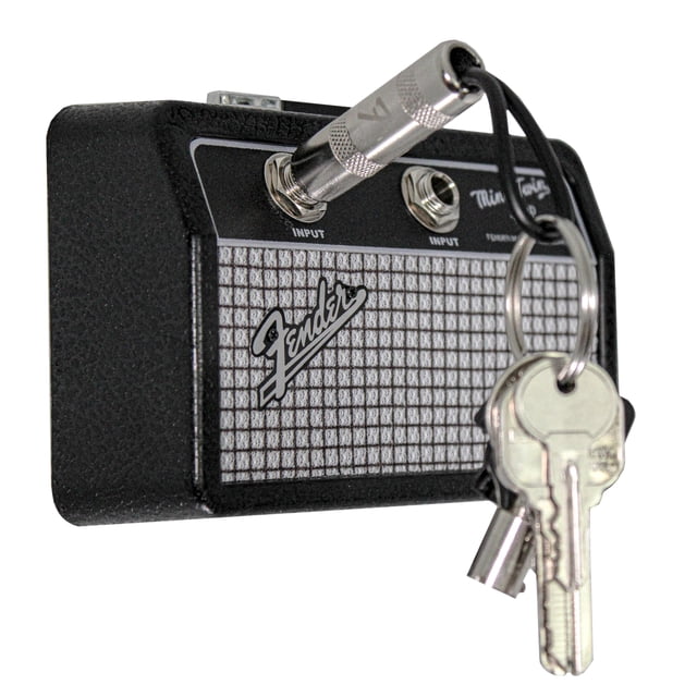 P Pluginz - Soporte para llaves para mini amplificador de guitarra con licencia Fender Jack Rack, incluye 2 llaveros para enchufe de guitarra y 1 kit de montaje en pared. Instalación rápida y sencilla
