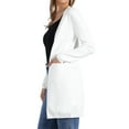 thumbnail image 4 of INSPIRE CHIC Long Cardigan Sweater for Women's Long Sleeve Open Front Lightweight Knit Cardigans S White, 4 of 6