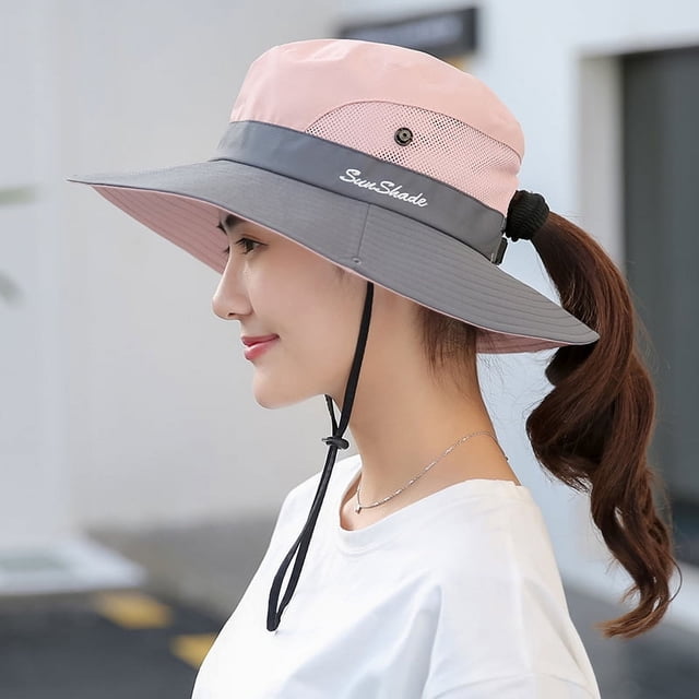 Sombrero de sol de verano para mujer, sombrero de Montañismo al aire libre con protección solar, sombrero de pescador, sombrero de viaje para el sol, sombrero de ala grande transpirable informal.