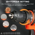 thumbnail image 5 of 20v Drill Driver Set,Cordless Drill with Battery and Charger,LED Tools Kit,25+1 Torque Setting and 43pcs Bits, 5 of 10