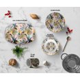 thumbnail image 3 of Amrita Sen Plant Illusion 10 in Decorative Microwave Safe Thermosaf Dinner Set by Amrita Sen in Gold Blue Pink, 3 of 3