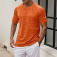 thumbnail image 2 of Krdevn Mens Shirts - Men's Athletic Performance T Shirt for Summer Wear Comfortable Round Neck Sports Shirt for Running and Fitness,Mens Fall Shirts,Color:Orange,Size:4XL, 2 of 5