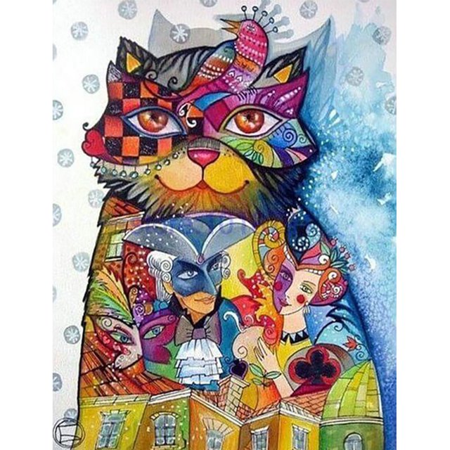 Taladro diamante pintura (DE4175) 5D DIY gato completo bordado mosaico artesanía pared artes 30x40cm Hugtrwg Para estrenar
