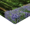 thumbnail image 2 of Ambesonne Floral Fitted Sheet, Bluebell Flowers Forest, Queen Size, Purple Green, 2 of 3