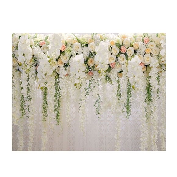 CIMAXIC wedding 3D Photographic Backdrop Rose Orchid Printing Photo Backdrop for Wedding Store Photographic Studio Work Room (210x150cm, Without Shelf),82.68"X59.06"X0.04"