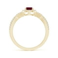 thumbnail image 2 of ANGARA Natural Twist Shank Pear Ruby Ring with Diamond Halo in 14K Yellow Gold for Women (Size-6x4mm) | July Birthstone, Birthday, Anniversary, Jewelry Gift for Women | Natural Ruby Ring, 2 of 8