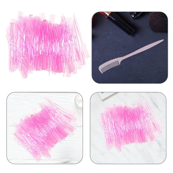 WEUVEB 100Ud Peine De Pestañas Y Reutilizable De Color Rosa Para Uso Cosmético