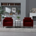 thumbnail image 6 of Modern Velvet Accent Chair with Metal Legs and Plush Pillow, Mid-Century Single Sofa Chair for Living Room, Bedroom, Office, 6 of 17