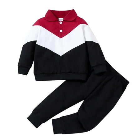 

JDEFEG 6 Month Jacket Boy Toddler Child Kids Baby Boys Patchwork Long Sleeve Sweatshirt Tops Solid Pants Trousers Outfit Set 2Pcs Clothes Casual Joggers Boys Sweat Set Size 12 Polyester A 3Y