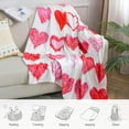thumbnail image 2 of leyai Hearts Throw Blanket Flannel Couch Blankets Girls Throws for Women Men Red White Valentines Day Gifts Girlfriend Boyfriend Wife Birthday Blankets, 2 of 6