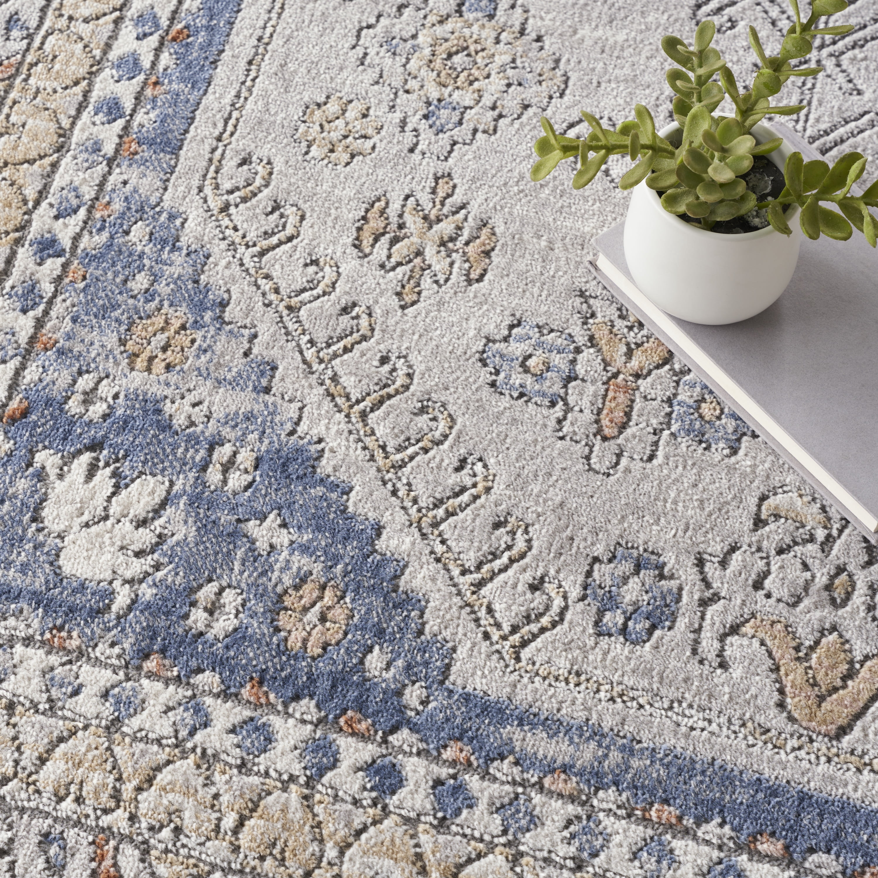 Nourison Home Series 4 Persian Grey/Blue 9' x 12' Area Rug (9x12)