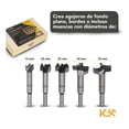 thumbnail image 4 of Kit 5 Brocas Forstner Bisagra 15-35 Mm Madera Taladro Router Kingsman 300210, 4 of 7