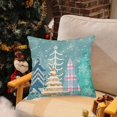thumbnail image 3 of Christmas Pillow Cover 18x18 Inch Blue White Christmas Tree Stars Decoration Holiday Farmhouse Winter Pillow Case Snowflake Decor Cushion Cover for Home Sofa Couch, 3 of 6