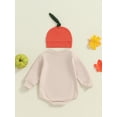 thumbnail image 4 of Suealasg Baby Boys Halloween Clothes 3 6 12 18 Months Infant Girls Long Sleeve Letters Pumpkin Print Romper + Hat Set 2Pcs Newborn Boys Fall Outfit, 4 of 8