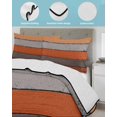 thumbnail image 4 of Quilts Full Size, Orange Wooden Soft Comforter Bedding Set for Bed, Grey Stripe Gradient Country Rustic Grain Lightweight Quilted Bedspread with Pillow Cover(2 Pieces) for All Season, 78x90 Inch, 4 of 6