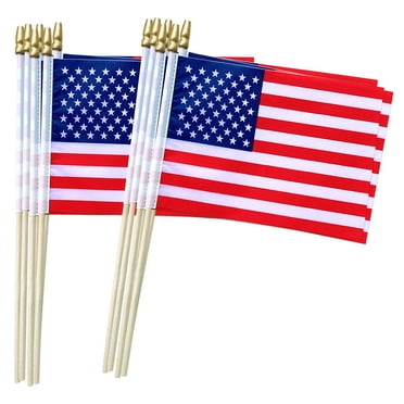 US American Stick Flags Small Mini USA Hand Held Flags,July 4th Decoration,Veteran Party,Memorial Day,5x8 Inch,24 Pack