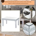 thumbnail image 3 of EUROCO 35.4” Mirrored Coffe Table with Adjustable Height Legs,Mirrored Cocktail Table Crystal Glass(Silver), 3 of 6