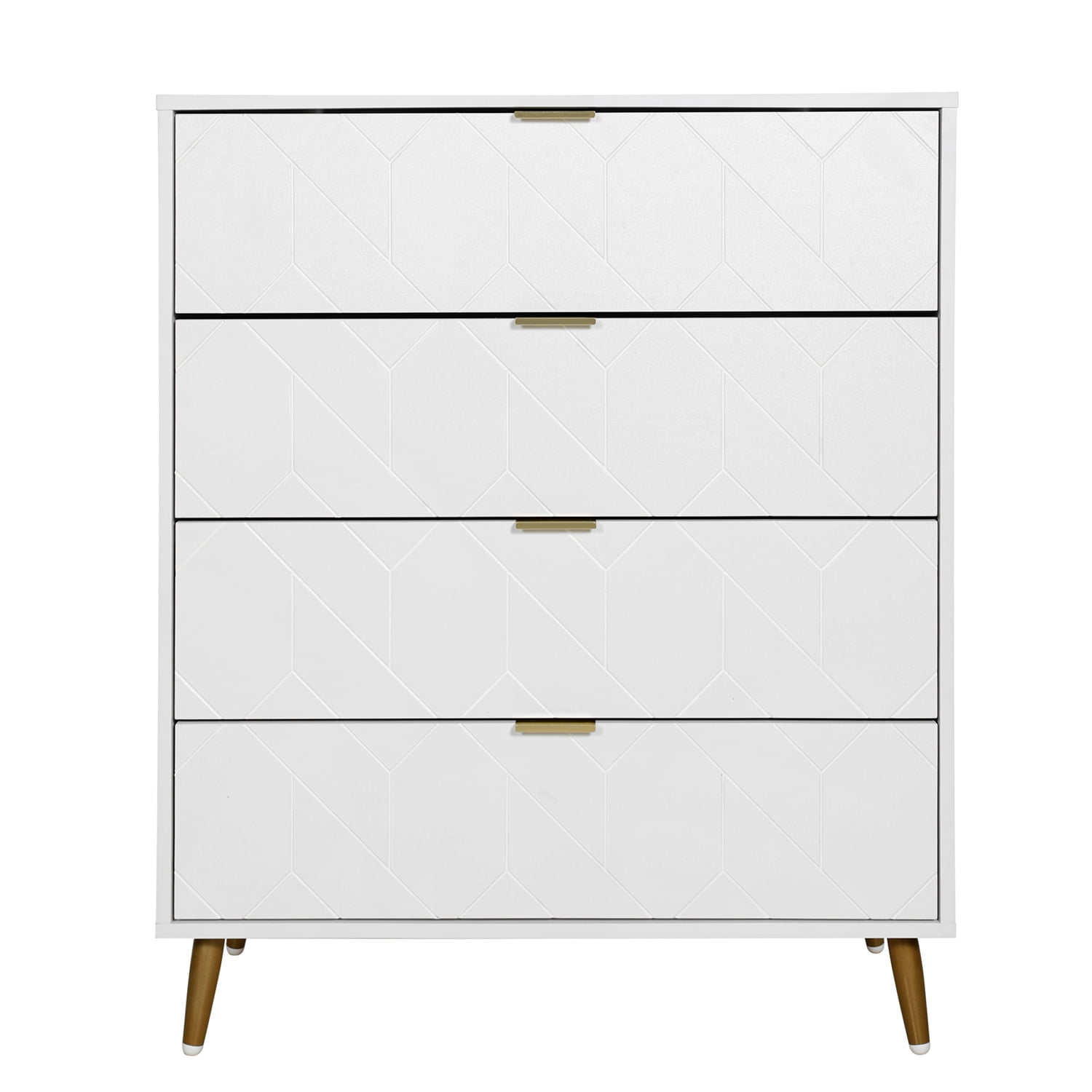 Kadyn 4 Drawer Cabinet, Storage Cabinet with Metal Legs, Particle Board Drawer Dresser for Home, White Kadyn 4 Drawer Cabinet, Storage Cabinet with Metal Legs, Particle Board Drawer Dresser for Home, White