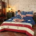 thumbnail image 3 of Manfei Vintage Firework Twin Bedding, Patriotic Star Stripes Bedding Comforter Set, Red White Blue, Navy Reversible 7 Pieces, 3 of 6
